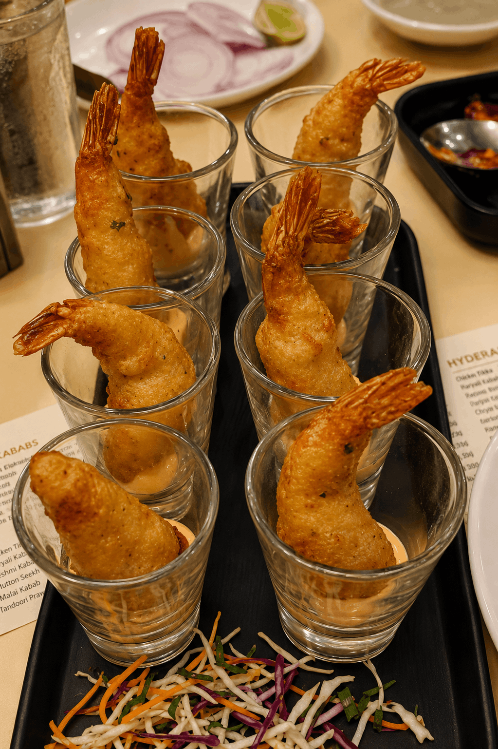 Prawns Vepudu starter served on a plate